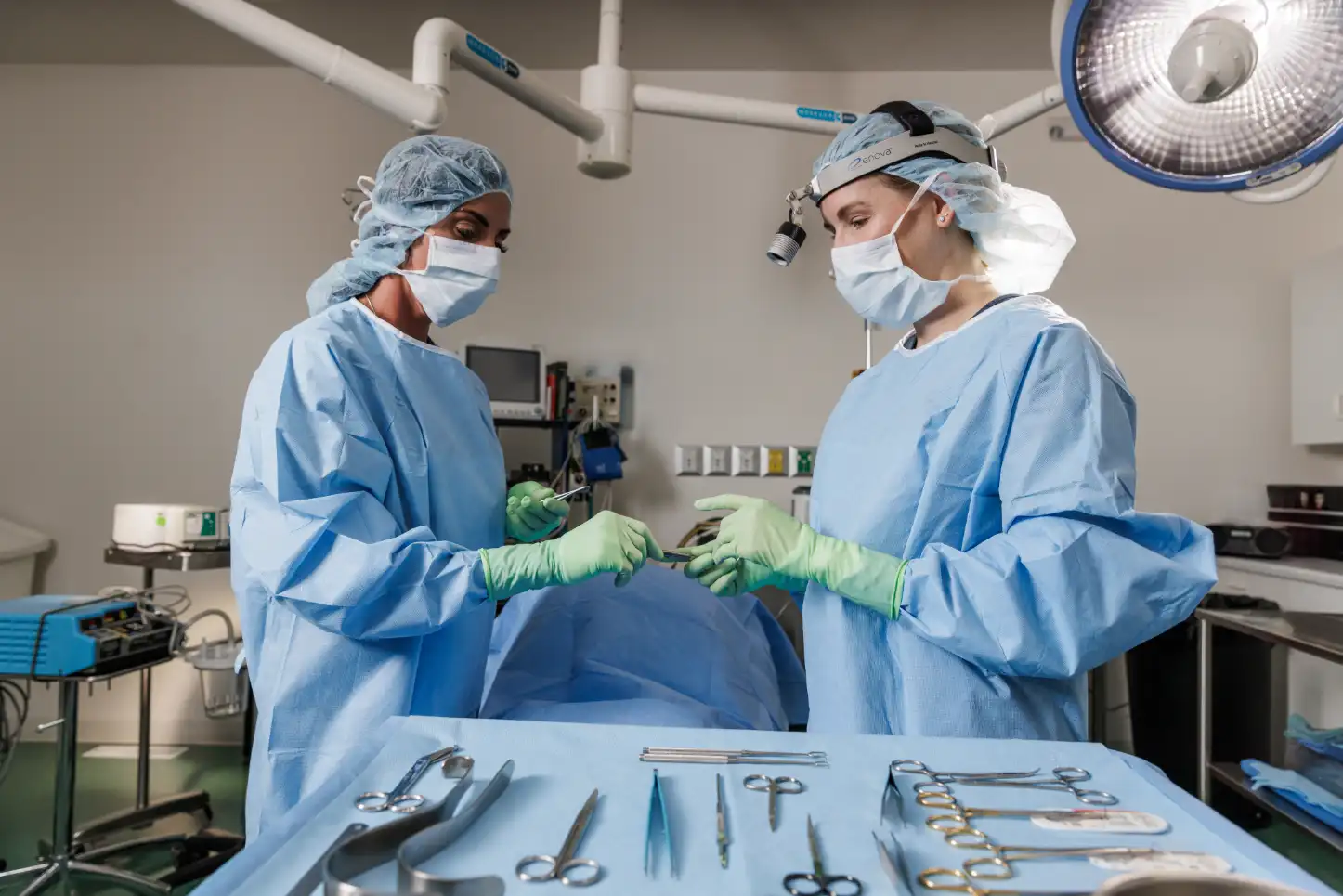 Tummy tuck surgery in operating room