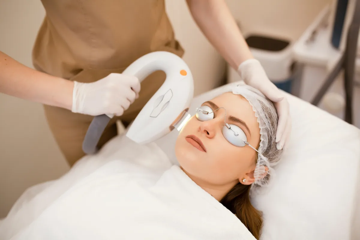 Woman Receiving IPL Treatment at The Aesthetic Center in Bismarck ND